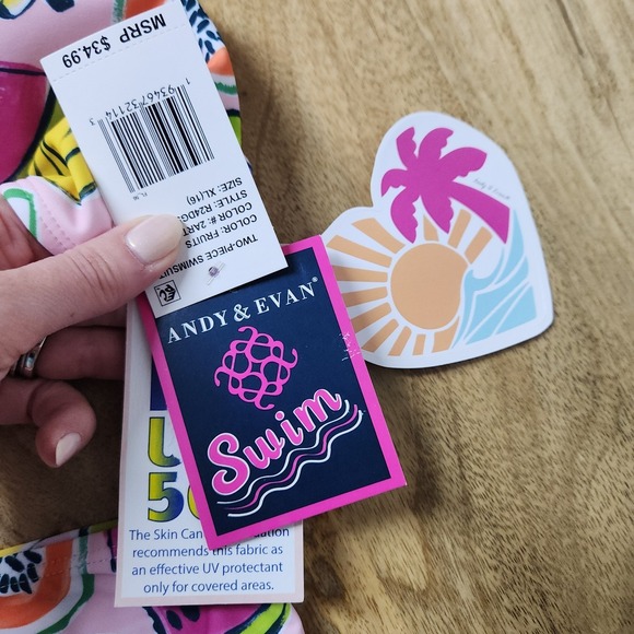 Andy & Evan Swimsuit Girls Size 16 Two Piece Pink Tie Dye New Nwt - Picture 7 of 8